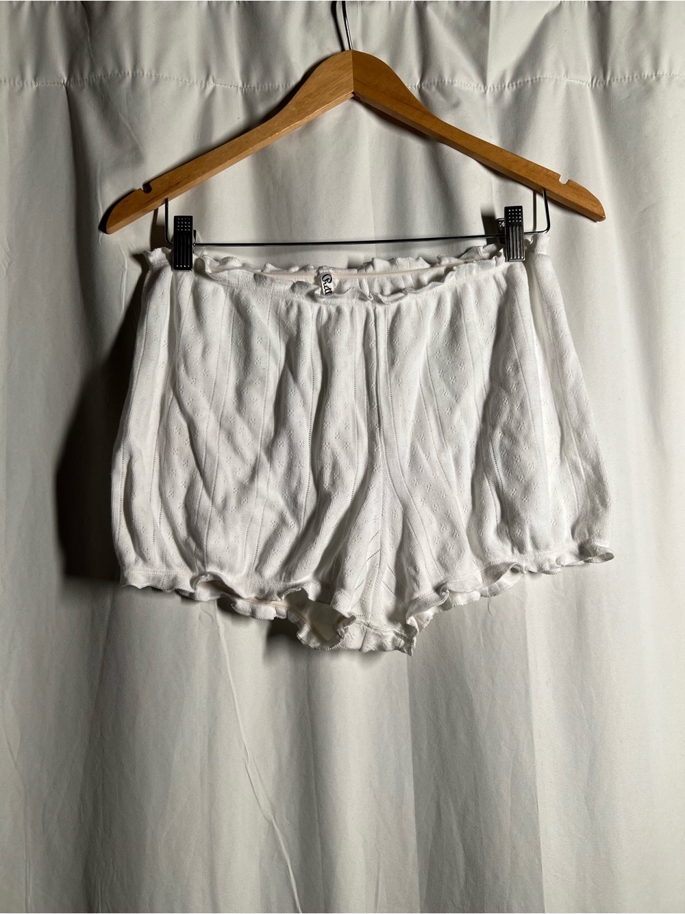 Pretties White Ribbed Lounge Shorts blooomefs
